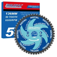 5-3/8”(136mm)-50T, Ferrous Metals Cutting Circular Saw Blade, Arbor 20mm with...