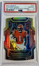 2021 Select Jamarr Chase Die Cut Black Gold Prizm #247 Psa 10 Rookie Card