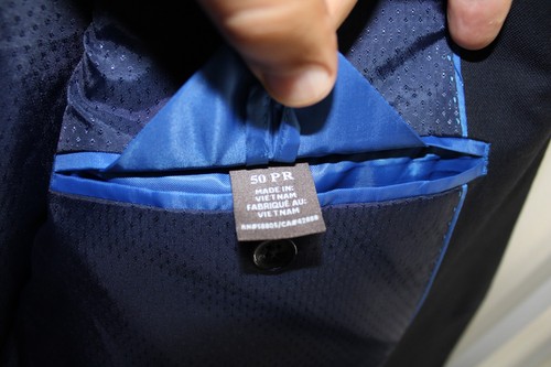 NAVY-BLUE OAKHILL BRASS METAL BUTTON BLAZER JACKET sz 50PR sport coat 50R PORTLY - Picture 5 of 6