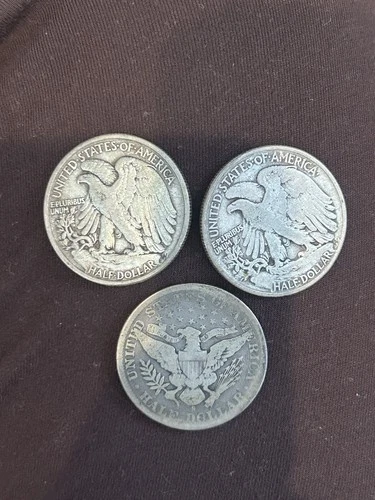 1900 O Barber Half Dollar + 1943 And 1946 Half Dollar Coins