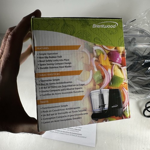 Brentwood MC-109BK: 1.5-Cup Mini Food Chopper - Black New In Box - Picture 4 of 7