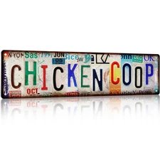 Vintage Chicken Coop Accessories – Funny Rooster Garden Signs and Grunge Room...