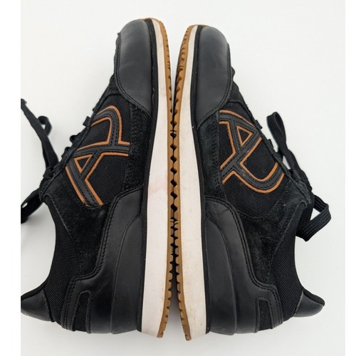 Armani Jeans Low Cut Sneaker Shoes Lace-Up Men's Black/Brown Size US8.5 EU41 - Picture 10 of 18