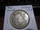 Canada 1942 - 50 Cent half dollar Canadian Coin - 80% Silver