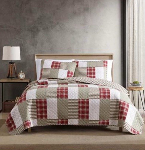 New Colorful Eddie Bauer Quilt Set Reversible Cotton Bedding with Matching Shams - Picture 2 of 3