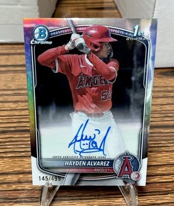 Hayden Alvarez 2025 Bowman Chrome 1st Prospect AUTO REFRACTOR #D /499 Angels