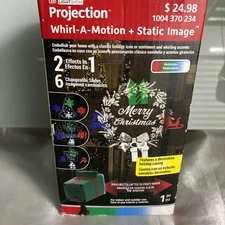 Home Accents Holiday LED Static Merry Christmas Illusion Projector Images New