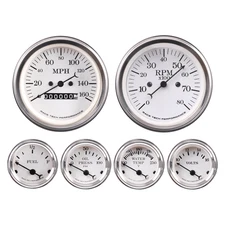 RT Classic 6 Gauge Set Speedometer Tachometer 160MPH 8000RPM Mechanical 4 Color