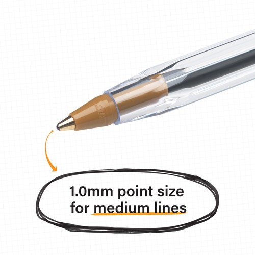 BIC Cristal Xtra Smooth Black Ballpoint Pens, Medium Point 1.0mm, 500-Count Pack - Picture 5 of 8