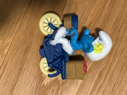 Schleich Schlumpf auf Fahrrad Peyo Spielfigur Mehrfarbig Kinder Spielzeug - Bild 4 von 5