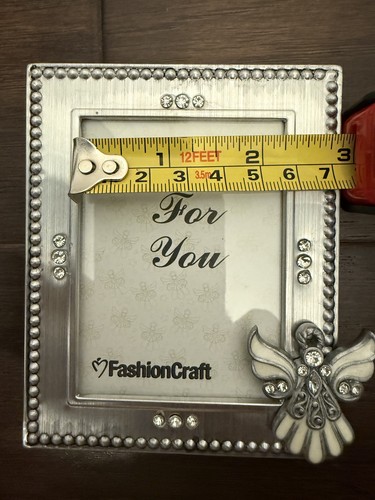 Fashion Craft Silber Engel Bilderrahmen mit simuliertem Strass 2 1/4" x 3" - Bild 4 von 6