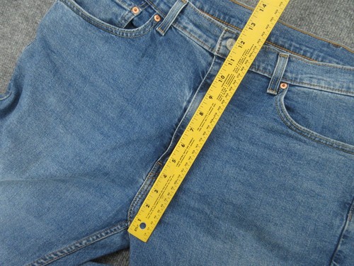 Pantalones de mezclilla Levis 505 para hombre 38x30 azul pierna recta cremallera mosca sin agua tiro medio - Imagen 9 de 16