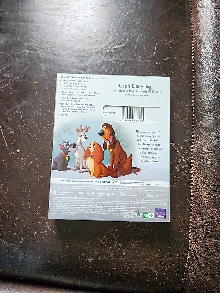 Lady and the Tramp (Blu-ray + DVD, 1955, NEW) Walt Disney Signature Collection - Image 2 of 4
