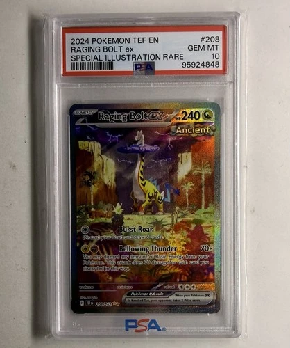 Pokemon TCG Temporal Forces Raging Bolt ex 208/162 SIR Holo PSA 10
