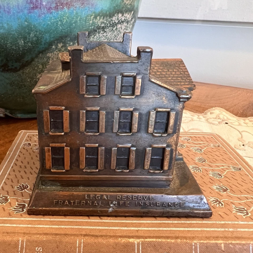 Pisapapeles arquitectónico recuerdo banco cobre sociedad seguro de vida preferido Foto 4 de 4
