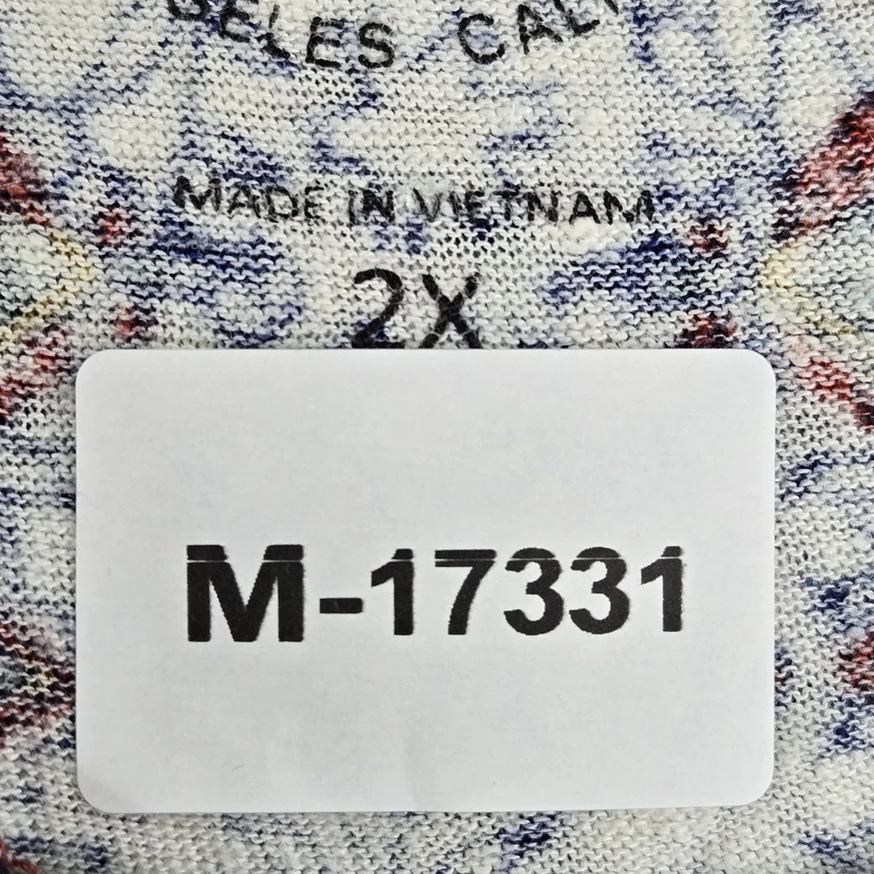 Blusa Lucky Brand Mujer 2X Rojo Lino Viscosa Geométrica Floral Boho Cuello Redondo Foto 2 de 4