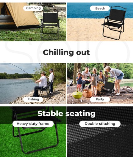 Levede Camping Chair Folding Outdoor Portable Foldable Fishing Beach Picnic - Picture 6 of 9