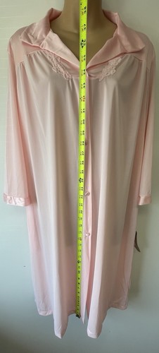Vintage Vanity Fair Set M Nightgown/Robe Pant Pink Antron III Nylon 2 Pc NWT - Picture 2 of 19