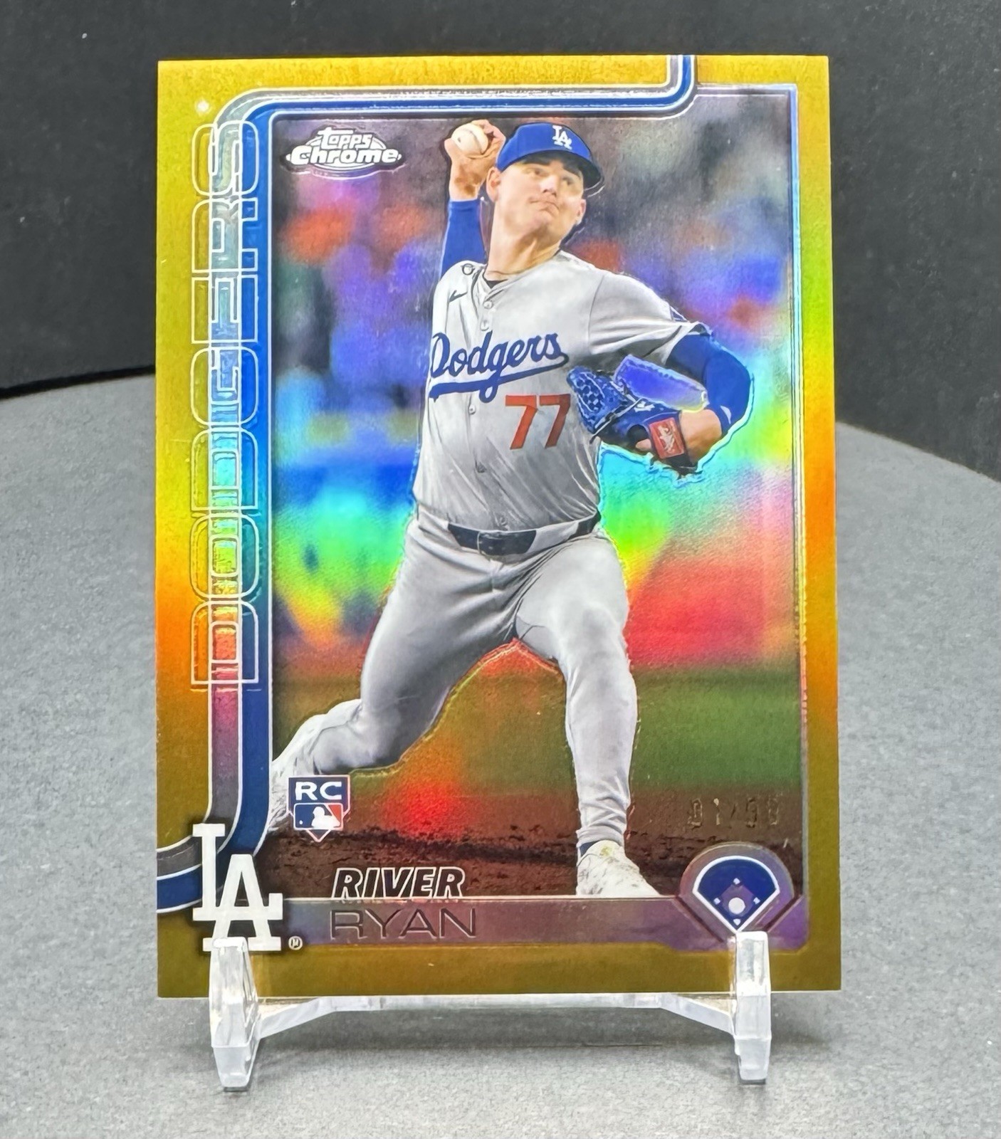 2025 Topps Chrome #18 River Ryan True Gold Refractor RC 1/50 LA Dodgers
