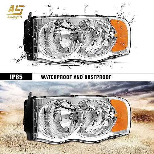 Headlights sembly Compatible with 2002 2003 2004 2005 Dodge Ram 1500/03 04 05 - Picture 5 of 8