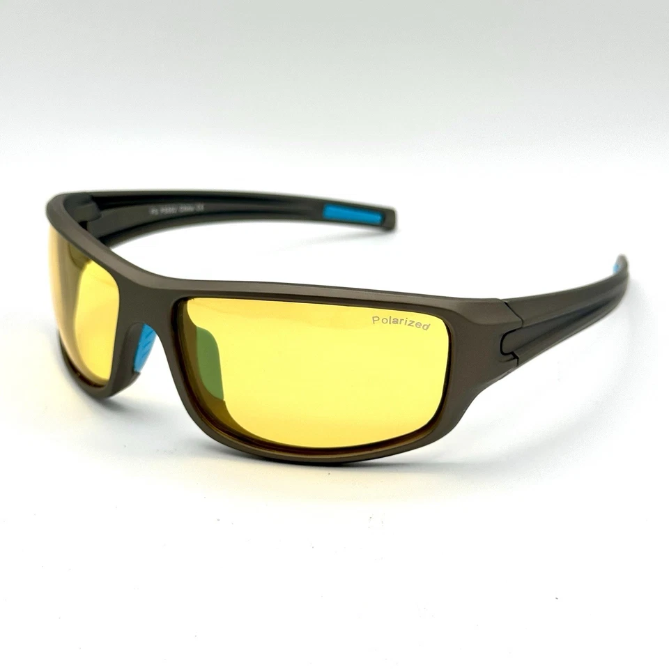 Gafas de sol polarizadas envolventes deportivas activas lentes amarillas polarizadas marco gris mate  Foto 3 de 4