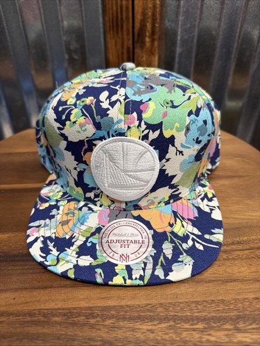 Mitchell & Ness NBA Golden State Warriors Pastel Floral Snapback Hat New