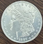 1887 Morgan Dollar US $1 Coin 90% Silver AU/BU Uncirculated Nice