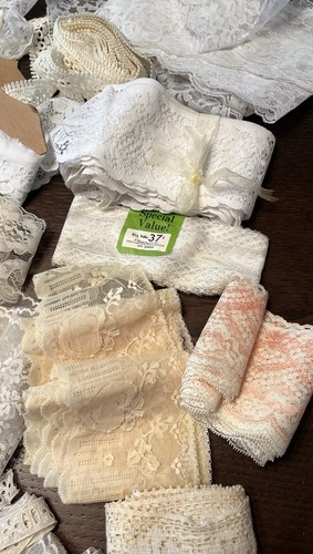 Huge Lot Vtg Lace Crochet Trim Eyelet,Gimp,Ribbon Edging-Sewing Doll Craft 3lbs - Picture 14 of 24