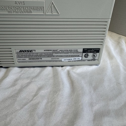 Bose Acoustic Wave CD-3000 Audio System weiß getestet/funktioniert mit Fernbedienung & Kabel - Bild 7 von 8