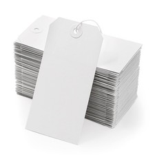 White Blank Shipping Tags with String - 120 Pcs Strung Cardstock Hanging Pape...