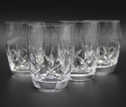 1955-1968 STUART Crystal Carlingford Pattern 5OZ Flat Barrel Tumblers x 4