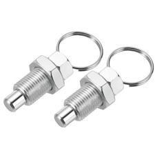 2 Pcs M16x1.5 Stainless Steel Retractable Spring Plunger with Pull Ring