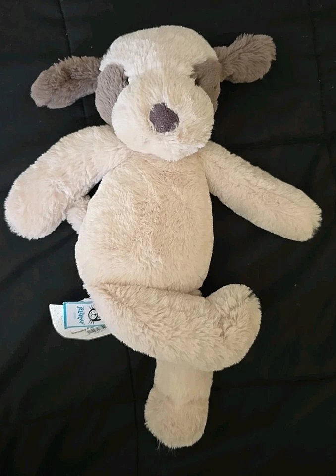 Juguete de peluche Jellycat Barnaby cachorro perro peluche gris crema flojo Lovey ¡NUEVO! Foto 4 de 4