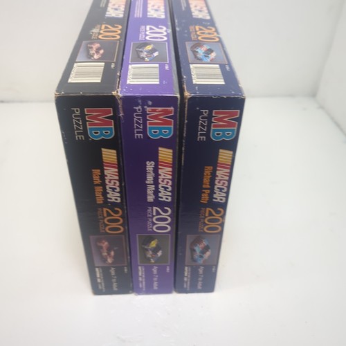 3 MB Milton Bradley 200 Piece Sealed NASCAR Puzzles Petty, Martin & Marlin - Picture 10 of 11