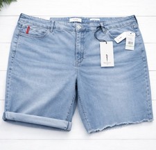 Skinnygirl Best Friend Cut Off Jean Shorts 26W High-Rise Raw Hem Light Wash