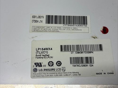 LP154WX4(TL)(A6) Schermo LCD 15,4" per Lenovo Thinkpad R61 T61 T500 W500 - Foto 3 di 3