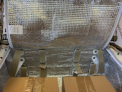 Juego de 4 cestas de picnic de mimbre refrigerador aislado mantel impermeable copas de vino - Imagen 10 de 20
