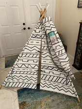 PILLOW FORT PINE WOOD FRAME TEEPEE CHILDRENS INDOOR FORT PLAY HOUSE