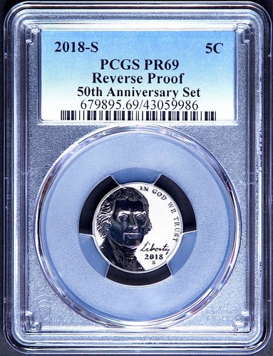 2018 S JEFFERSON NICKEL PCGS REVERSE PR69 50th Anniversary Silver Set - Picture 1 of 2