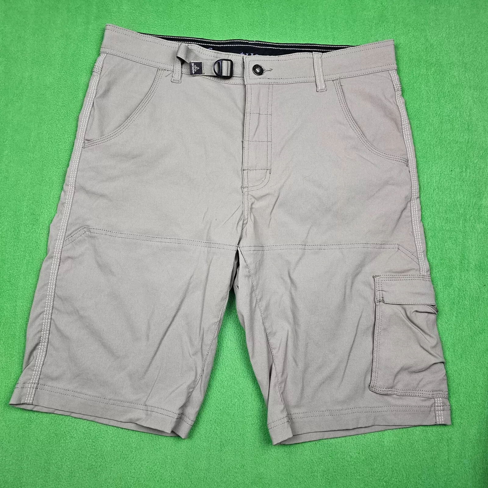 prana zion cargo hiking camping stretch belted shorts