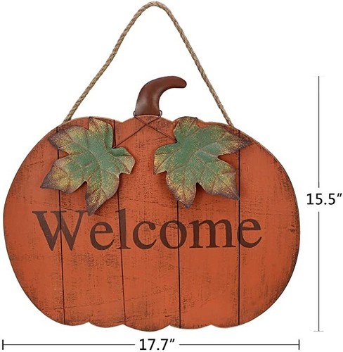 Wood Pumpkin Welcome Sign Fall Decoration for Home  - Picture 14 of 30