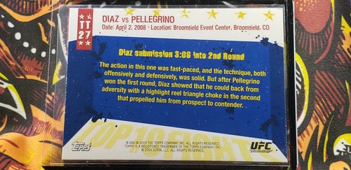 NATE DIAZ ROOKIE 2009 TOPPS UFC round 1 top 10 fights of 2008 - Picture 4 of 11