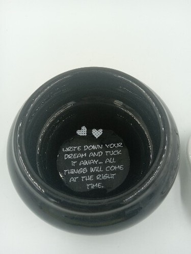 Black & White Ceramic Trinket Box Follow Your Dreams Inspirational Gift  - Picture 3 of 7