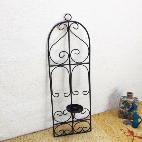 Orientalisches Schmiedeeisen Gitter mit Kerzenhalter mediterrane Wand-Dekoration - Bild 11 von 12