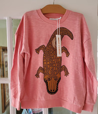 New Mini Rodini Girl's Pink Gator Sweatshirt Size EU 128/134 US 8/9 27120A