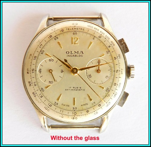 Vintage OLMA Chronograph for Men - Original Dial - 1950's - Swiss Made - WORKING - Picture 7 of 12