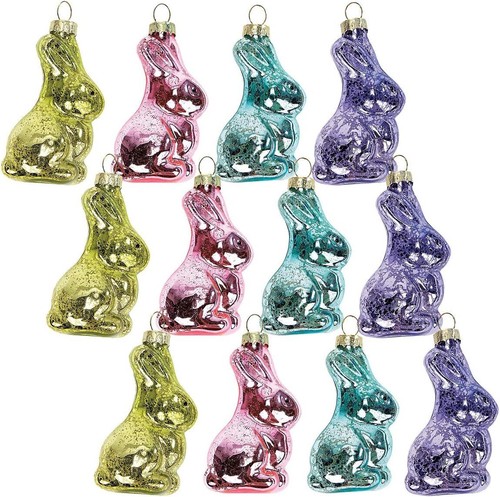 Lillian Vernon Bunny Blown Glass Easter Ornaments - Handcrafted Hanging Tree Dec - Picture 1 of 7