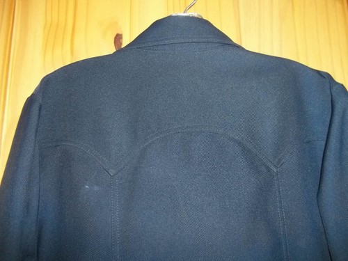 Levi's Vintage Navy Blue Textured Polyester Jacket Made in USA, Herren M - Bild 4 von 7