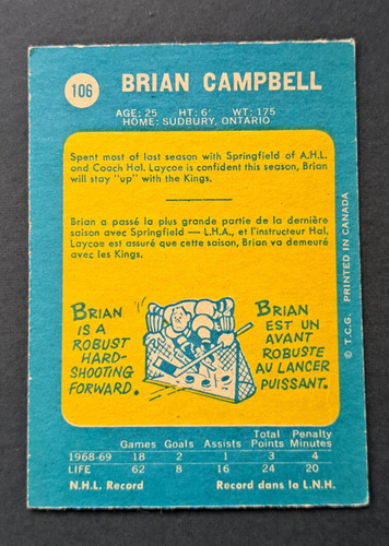 1969-70 O-Pee-Chee Hockey (You Pick) 3.00$C-8.00$C - Picture 63 of 169