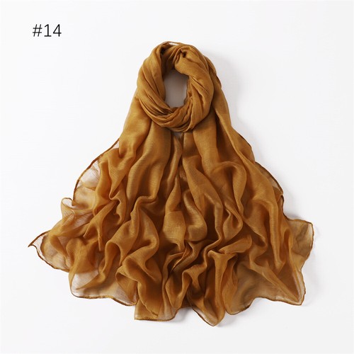Bufandas viscosa para mujer de colores sólidos y envolturas pañuelo transpirable hiyab - Imagen 25 de 69